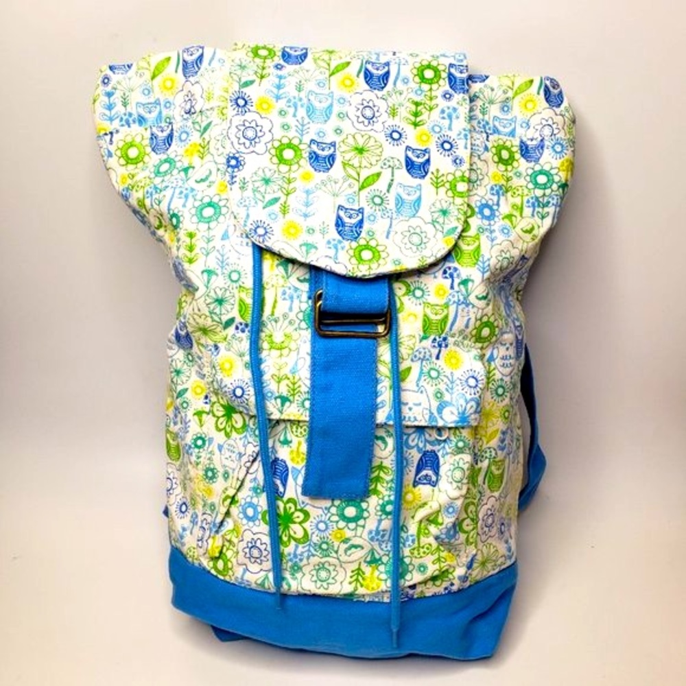 Punctuate by Barnes and Noble Coated Canvas Owl and Floral Print Backpack